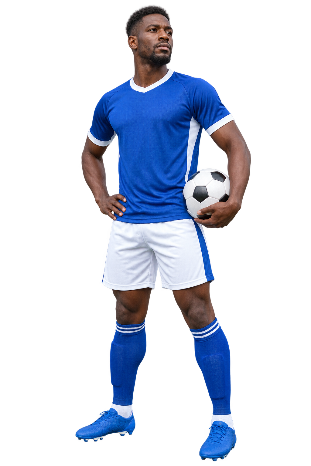 Football player holding a ball before a data-informed match review